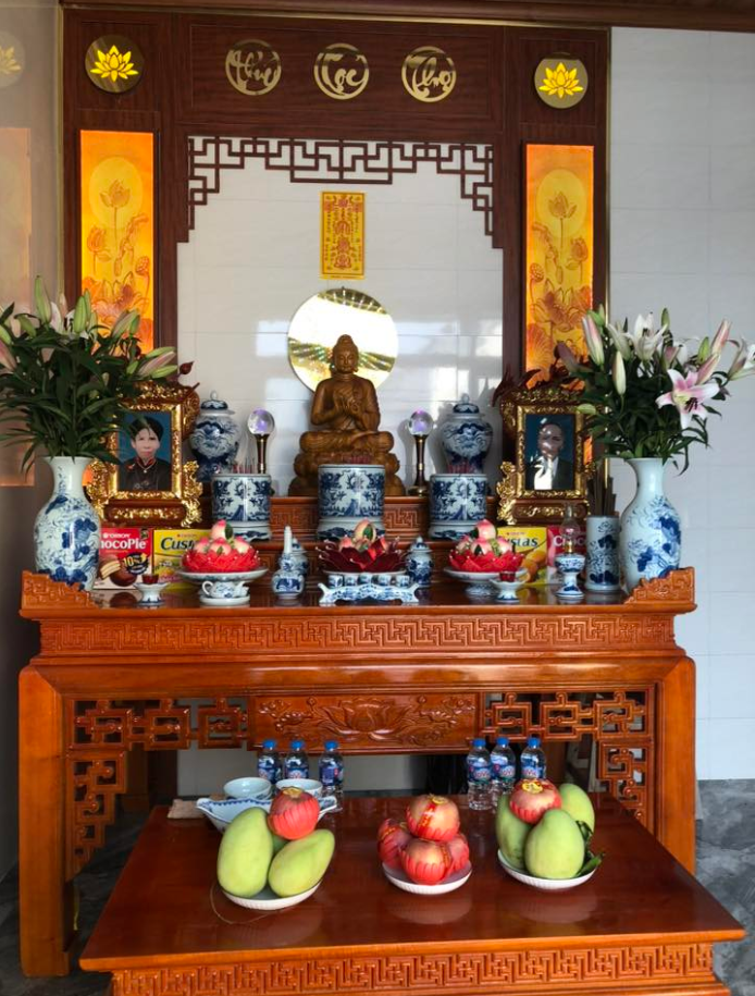 Tranh trang trí phòng thờ phật cảnh hoa sen cây bồ đề 3.png
